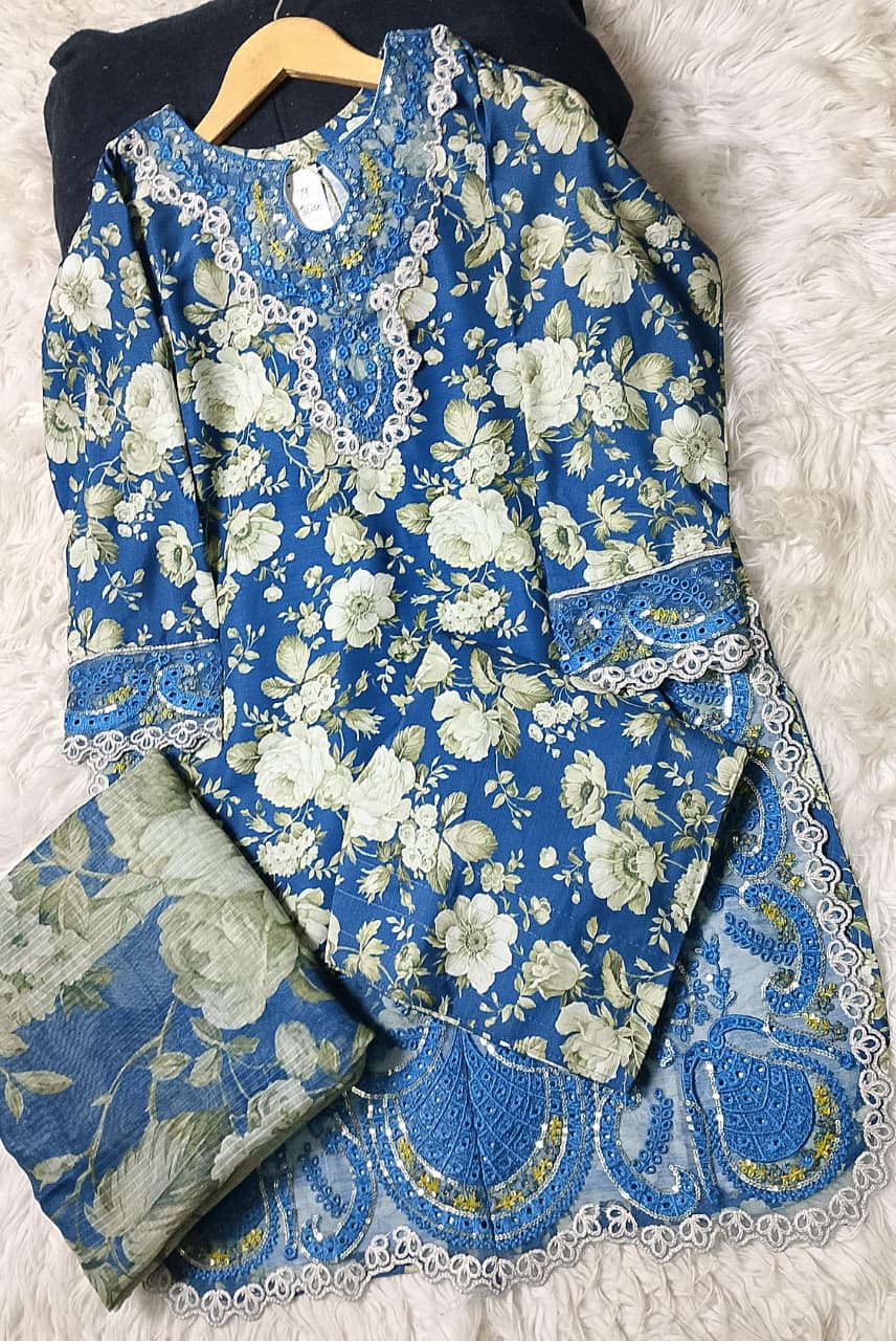 3 PIECE - EMBROIDERED LAWN SUIT