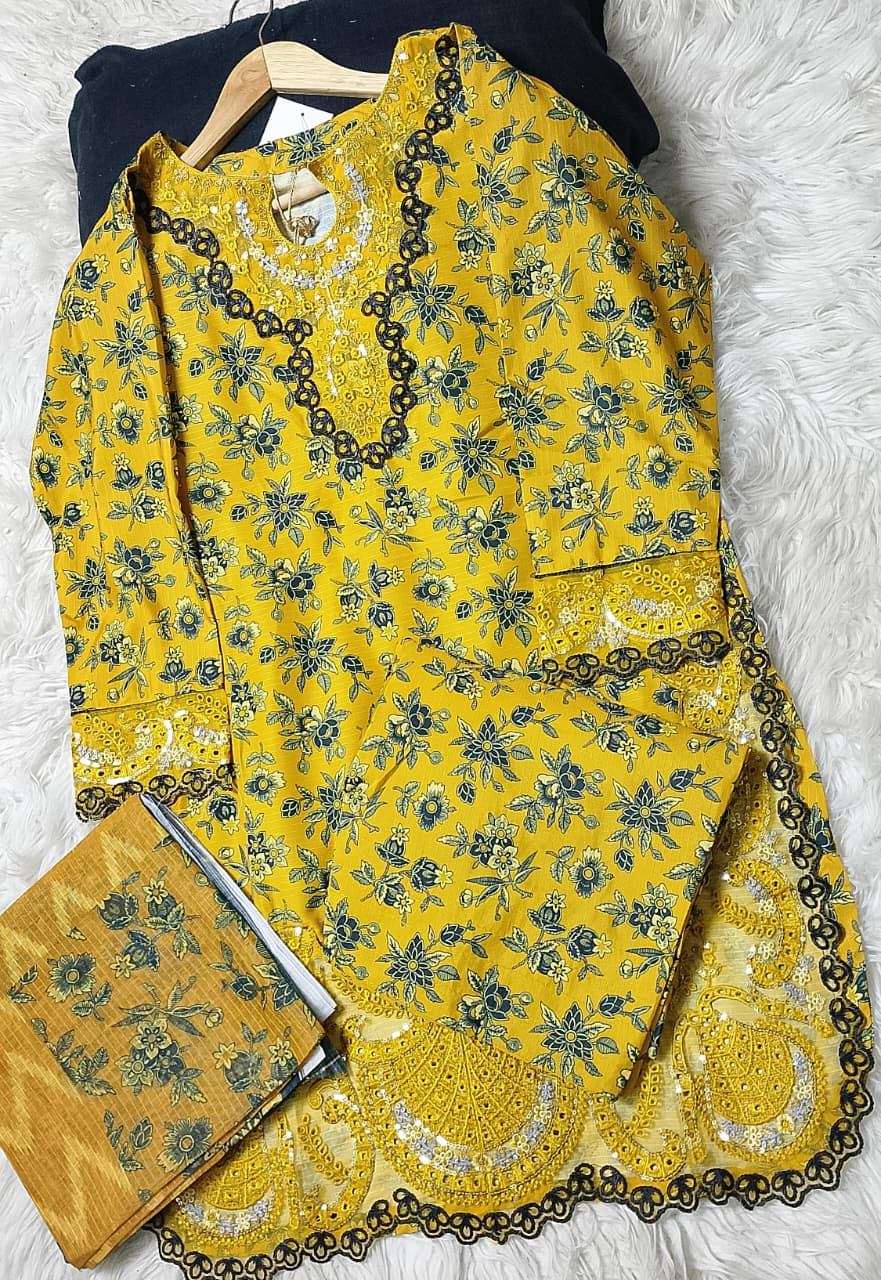 3 PIECE - EMBROIDERED LAWN SUIT