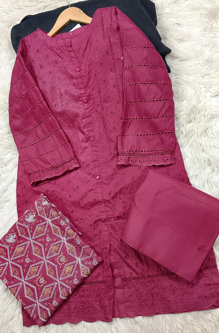 3 PIECE - EMBROIDERED LAWN SUIT