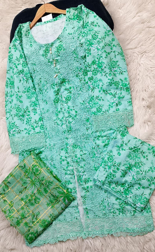 3 PIECE - EMBROIDERED LAWN SUIT