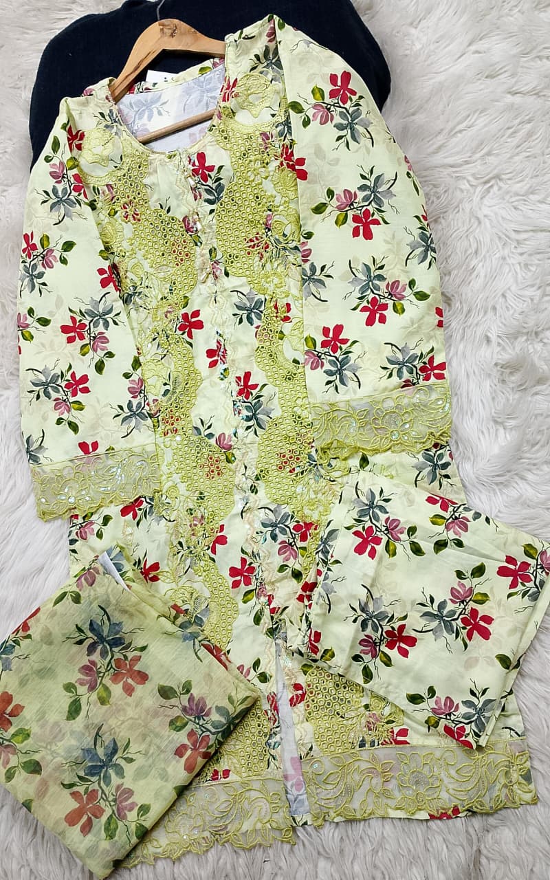 3 PIECE - EMBROIDERED LAWN SUIT