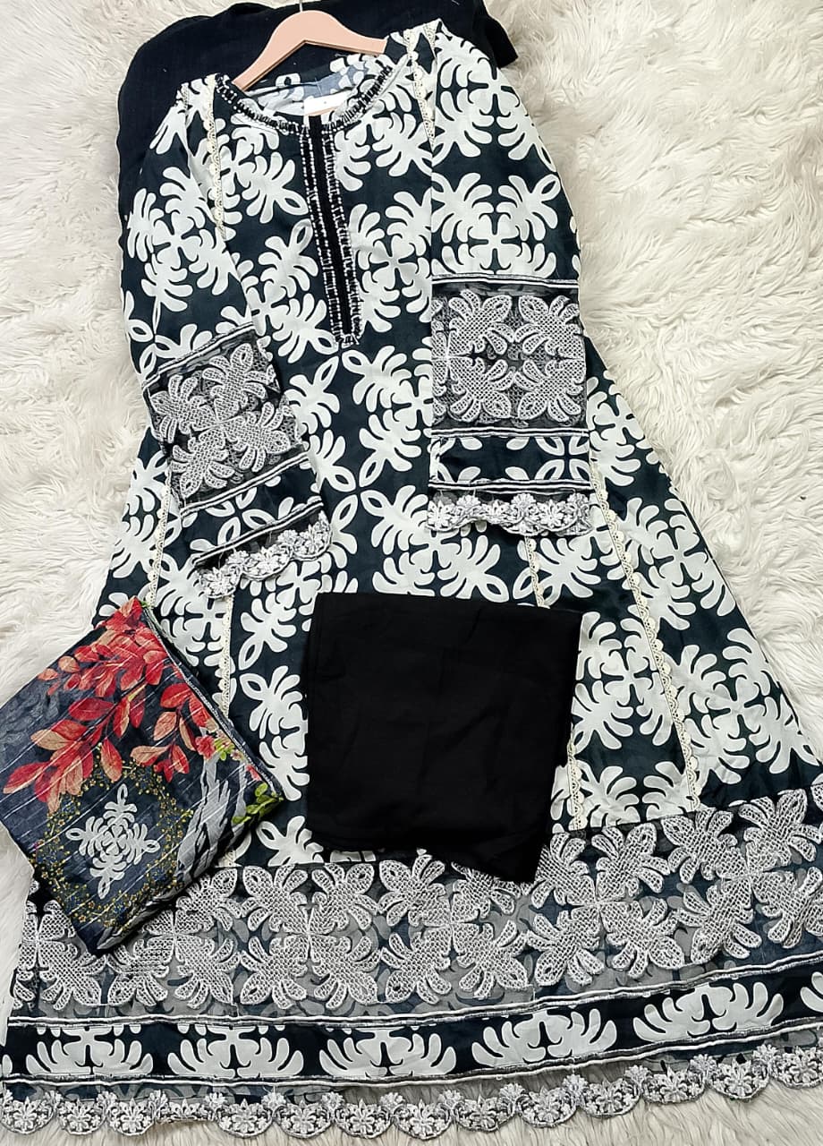 3 PIECE - EMBROIDERED LAWN SUIT