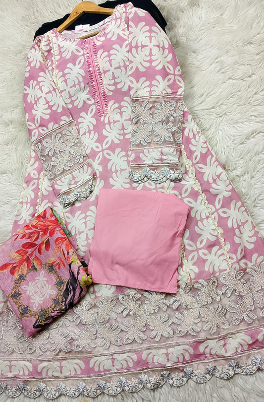 3 PIECE - EMBROIDERED LAWN SUIT