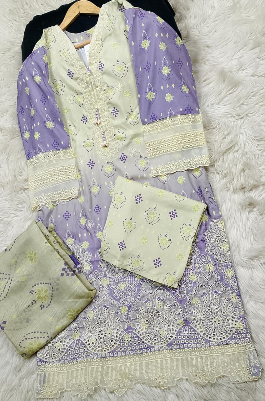 3 PIECE - EMBROIDERED LAWN SUIT