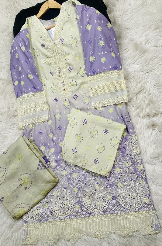 3 PIECE - EMBROIDERED LAWN SUIT