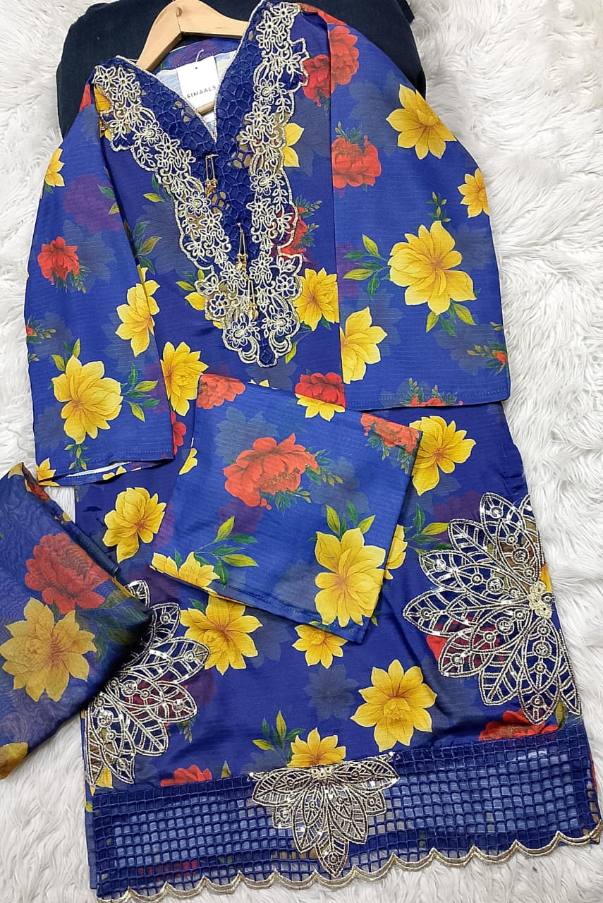 3 PIECE - EMBROIDERED LAWN SUIT