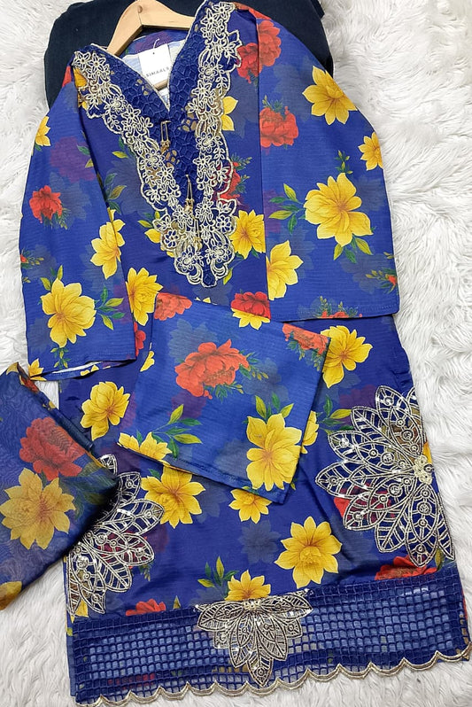 3 PIECE - EMBROIDERED LAWN SUIT