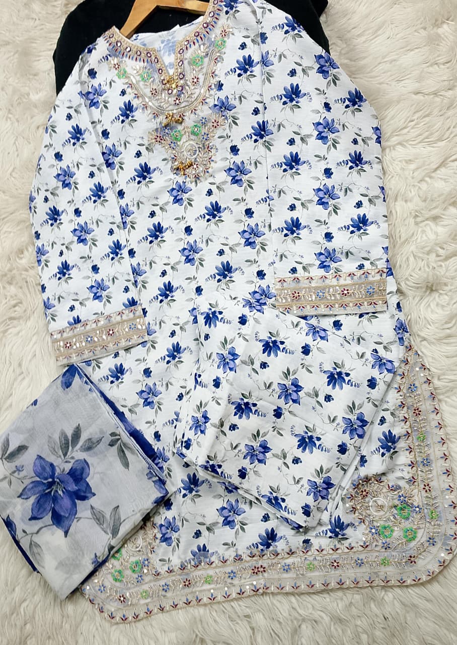 3 PIECE - EMBROIDERED LAWN SUIT