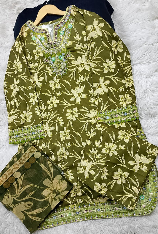 3 PIECE - EMBROIDERED LAWN SUIT