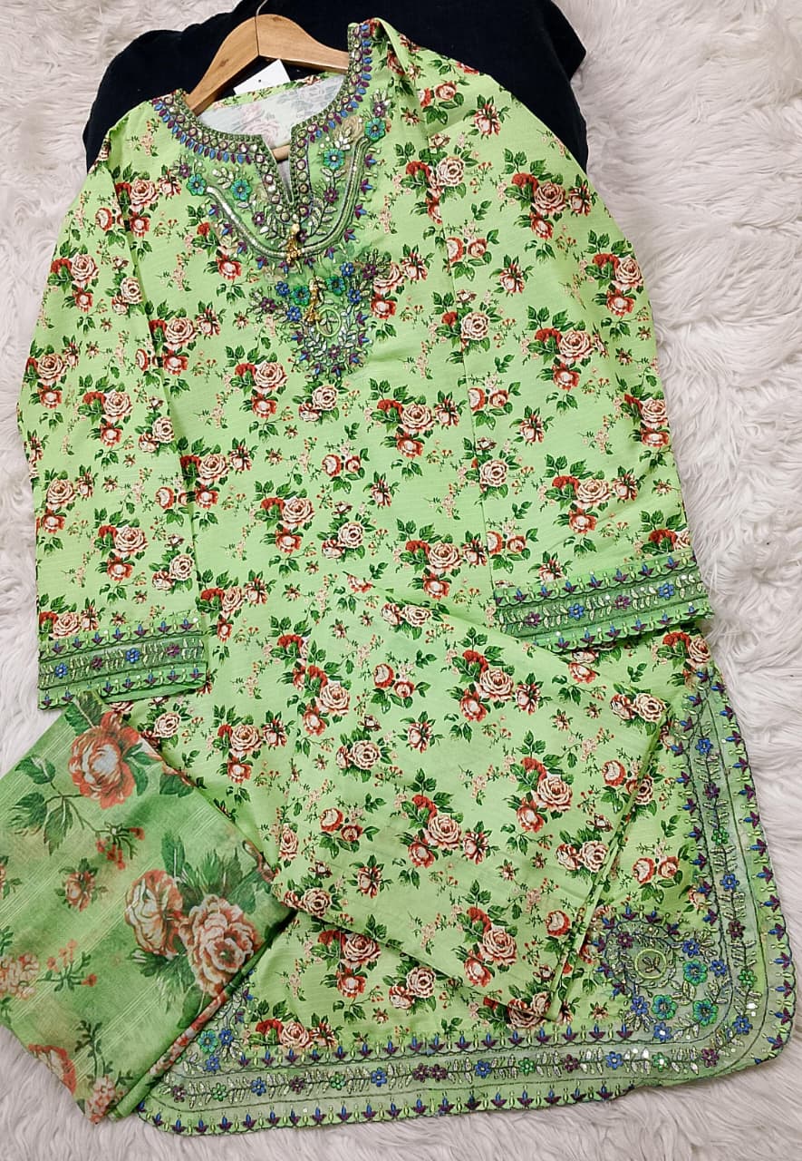 3 PIECE - EMBROIDERED LAWN SUIT