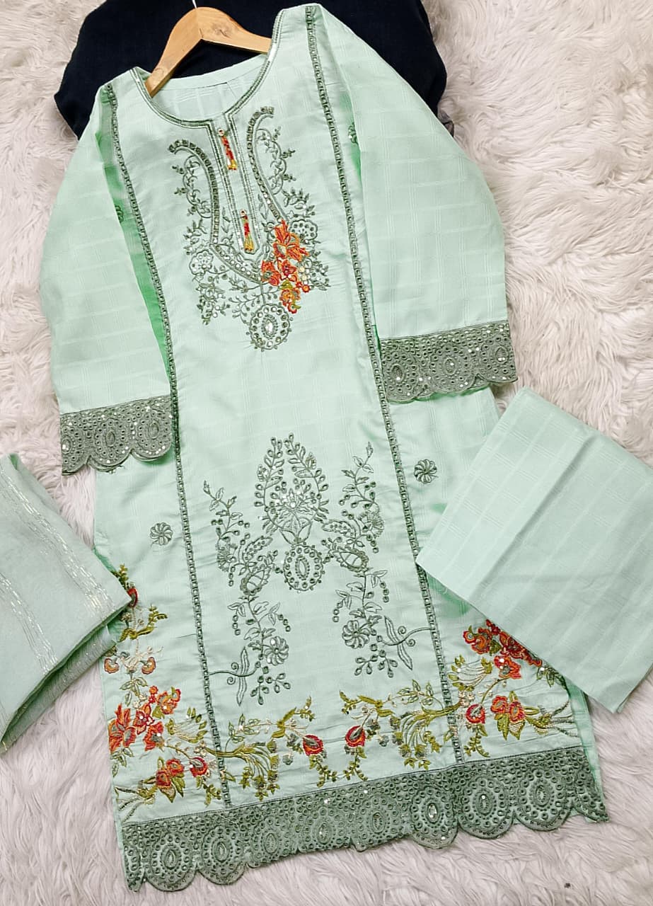 3 PIECE - EMBROIDERED LAWN SUIT
