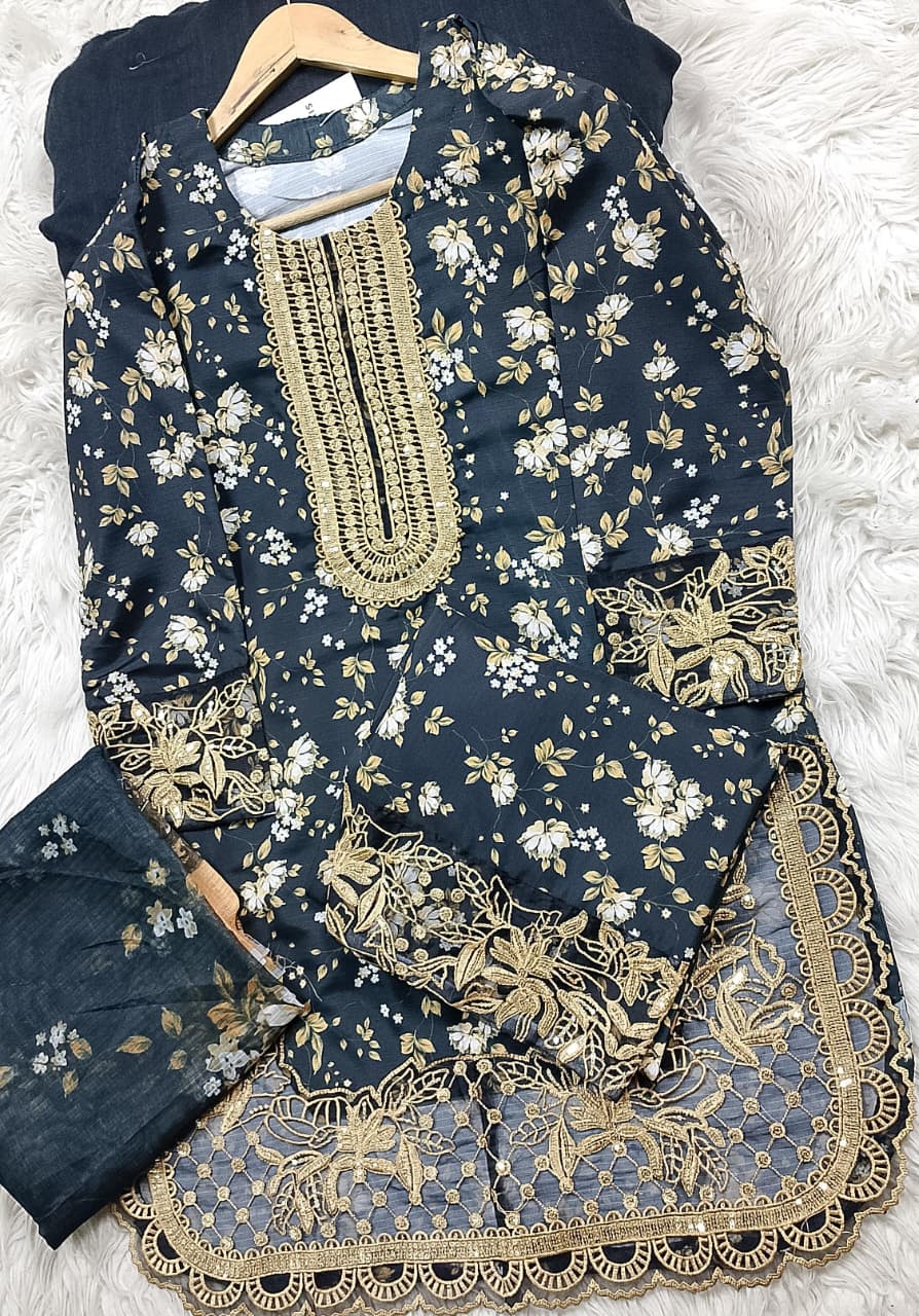 3 PIECE - EMBROIDERED LAWN SUIT
