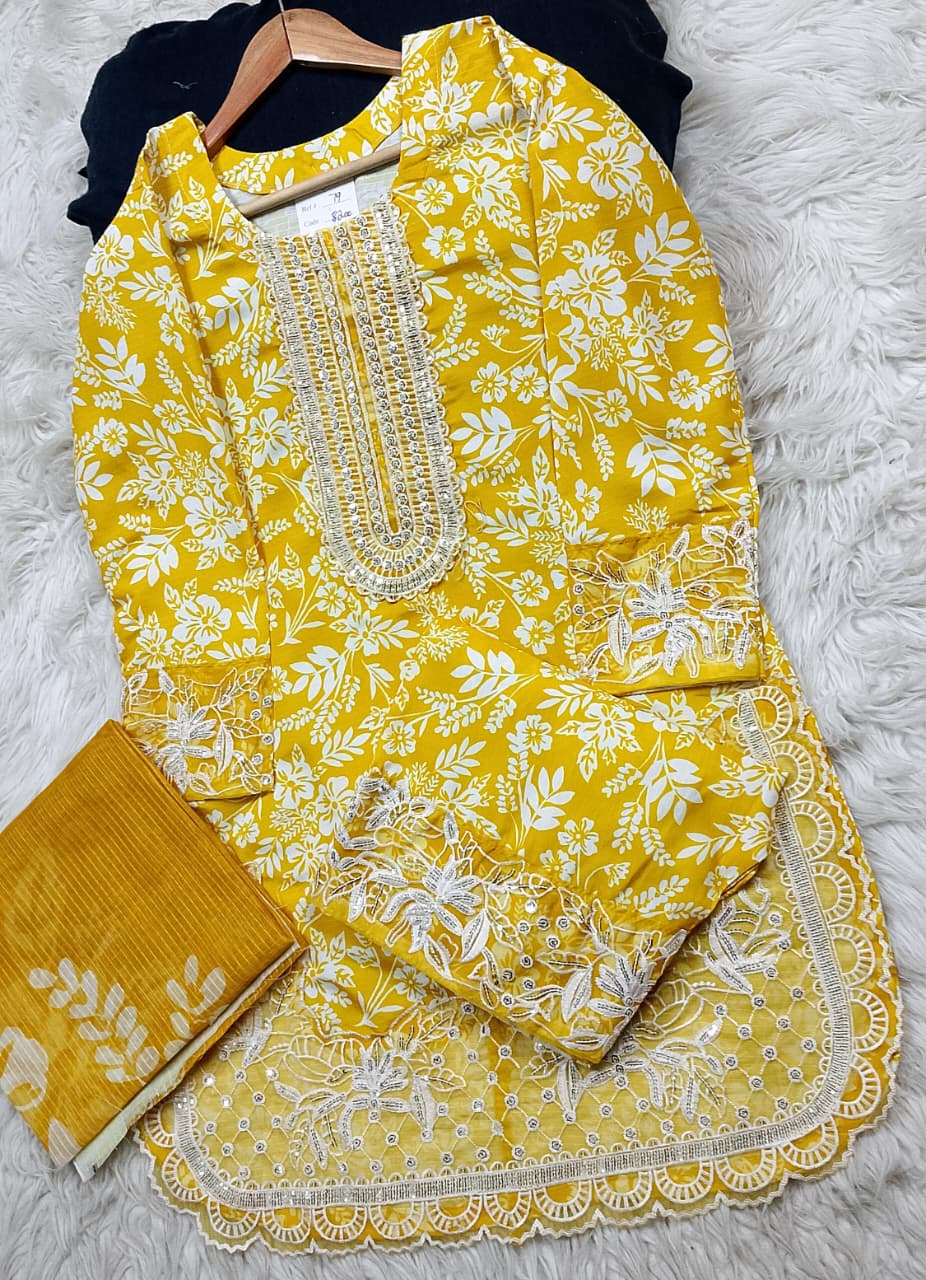 3 PIECE - EMBROIDERED LAWN SUIT