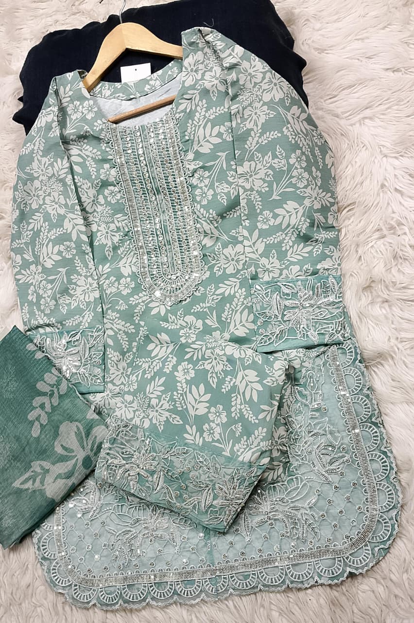 3 PIECE - EMBROIDERED LAWN SUIT