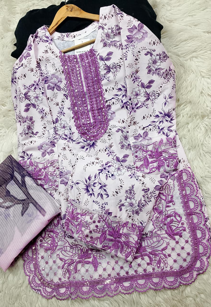 3 PIECE - EMBROIDERED LAWN SUIT