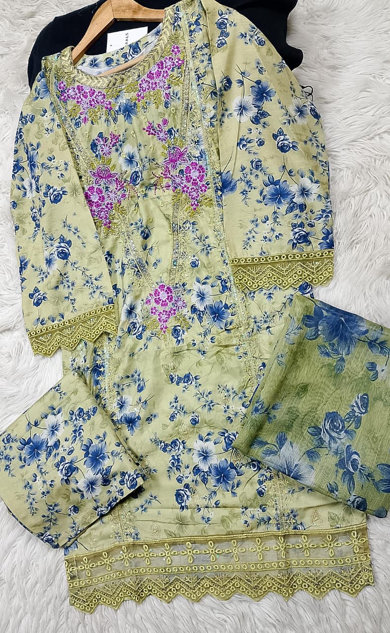 3 PIECE - EMBROIDERED LAWN SUIT