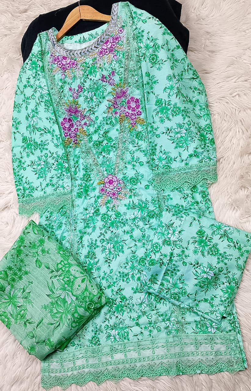3 PIECE - EMBROIDERED LAWN SUIT