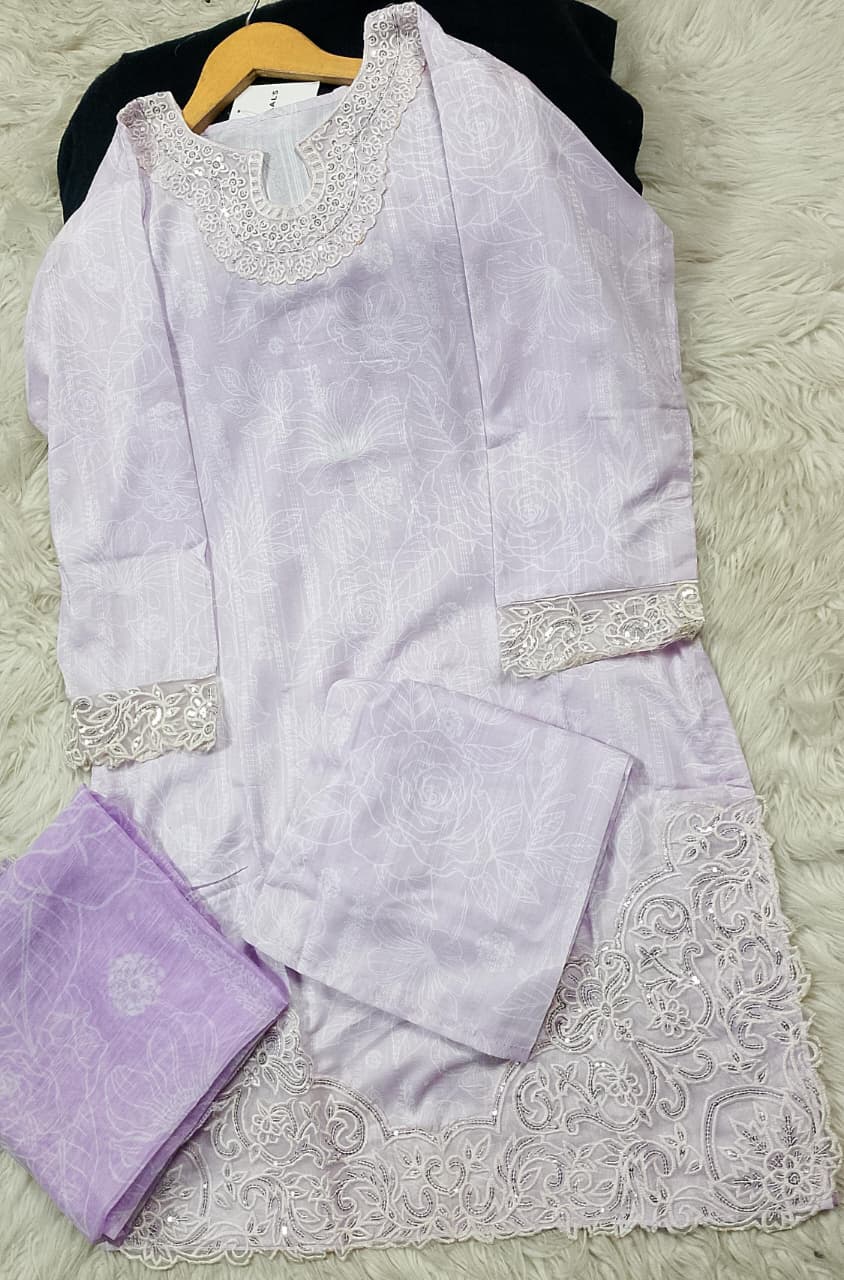 3 PIECE - EMBROIDERED LAWN SUIT