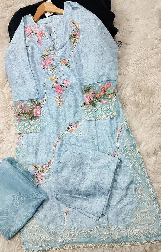 3 PIECE - EMBROIDERED LAWN SUIT
