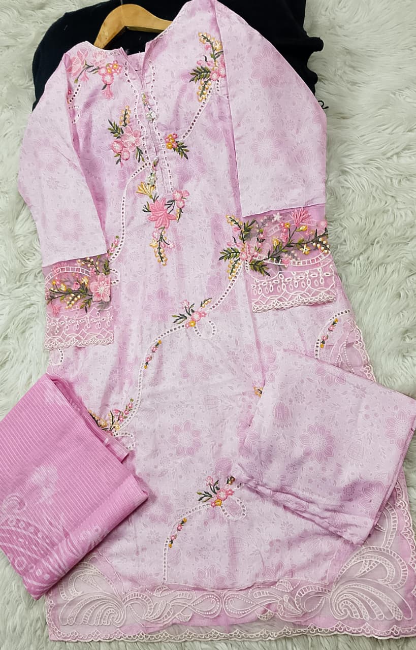 3 PIECE - EMBROIDERED LAWN SUIT