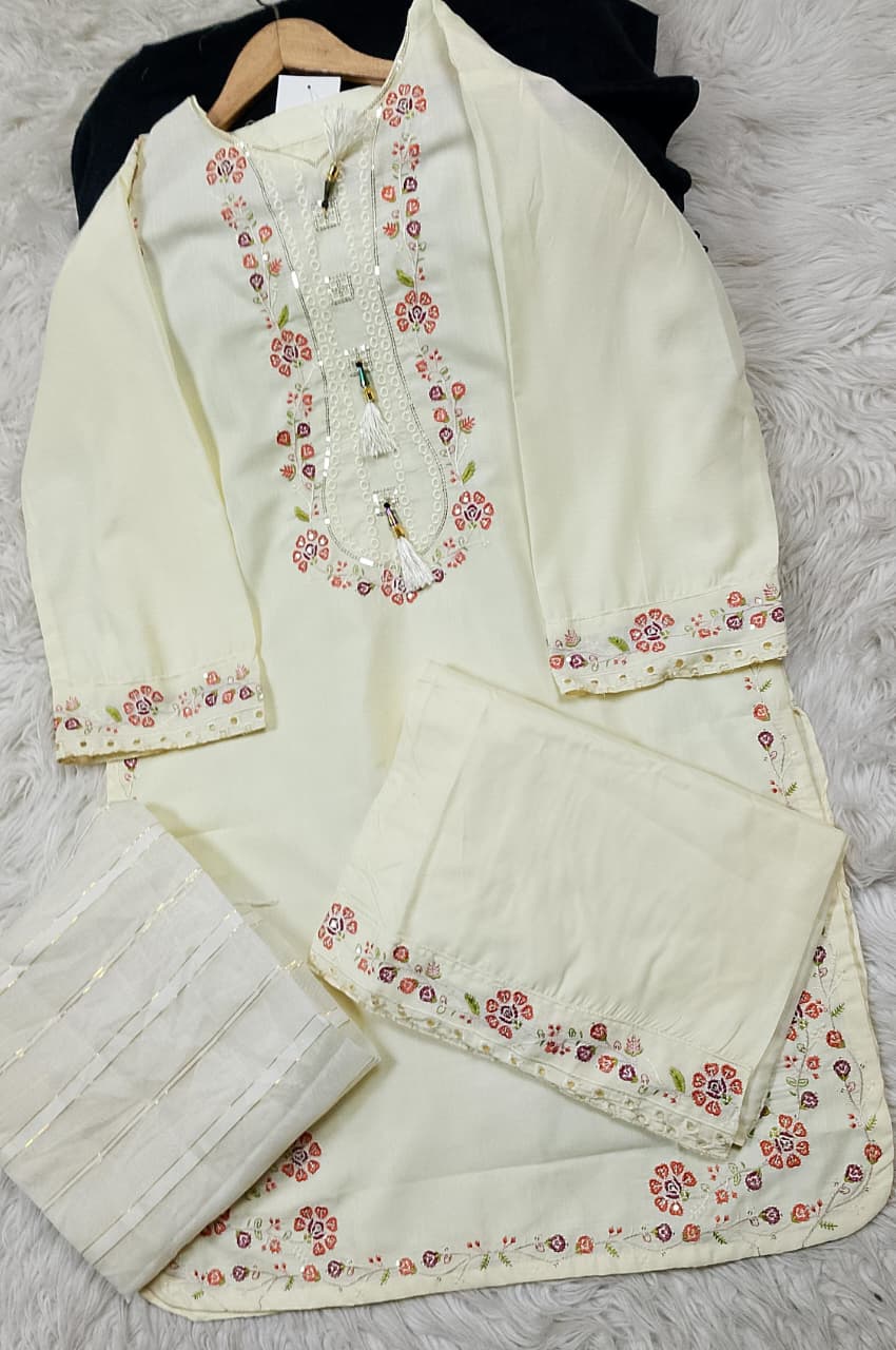3 PIECE - EMBROIDERED LAWN SUIT