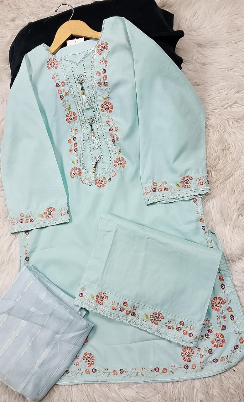 3 PIECE - EMBROIDERED LAWN SUIT