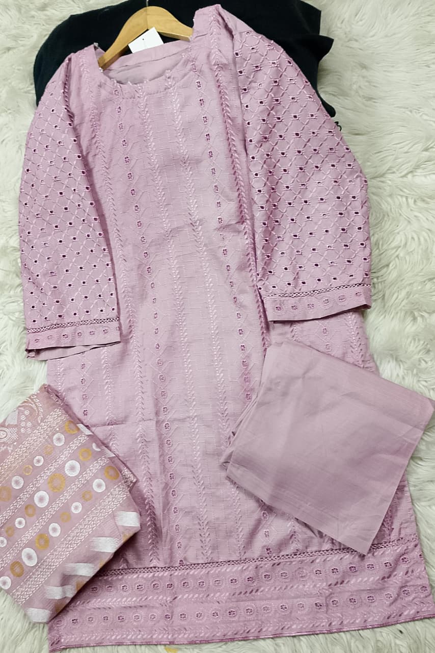 3 PIECE - EMBROIDERED LAWN SUIT