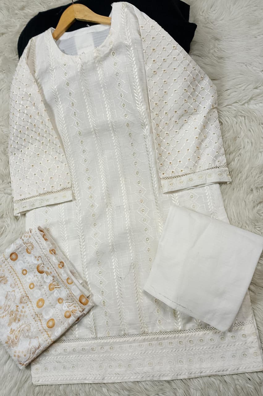 3 PIECE - EMBROIDERED LAWN SUIT