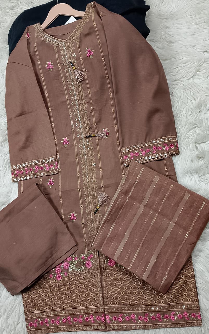3 PIECE - EMBROIDERED LAWN SUIT