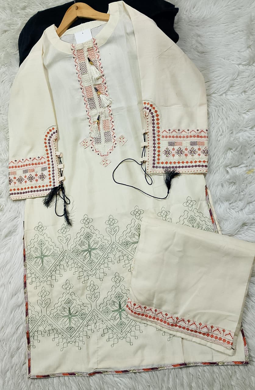 2 PIECE - EMBROIDERED LAWN SUIT