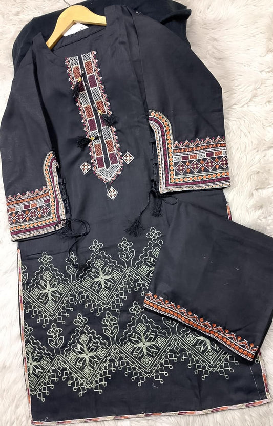 2 PIECE - EMBROIDERED LAWN SUIT