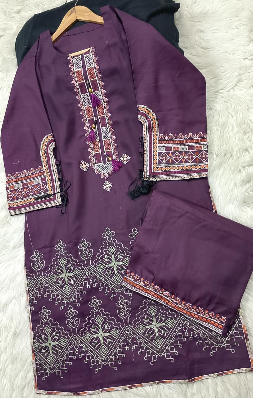 2 PIECE - EMBROIDERED LAWN SUIT