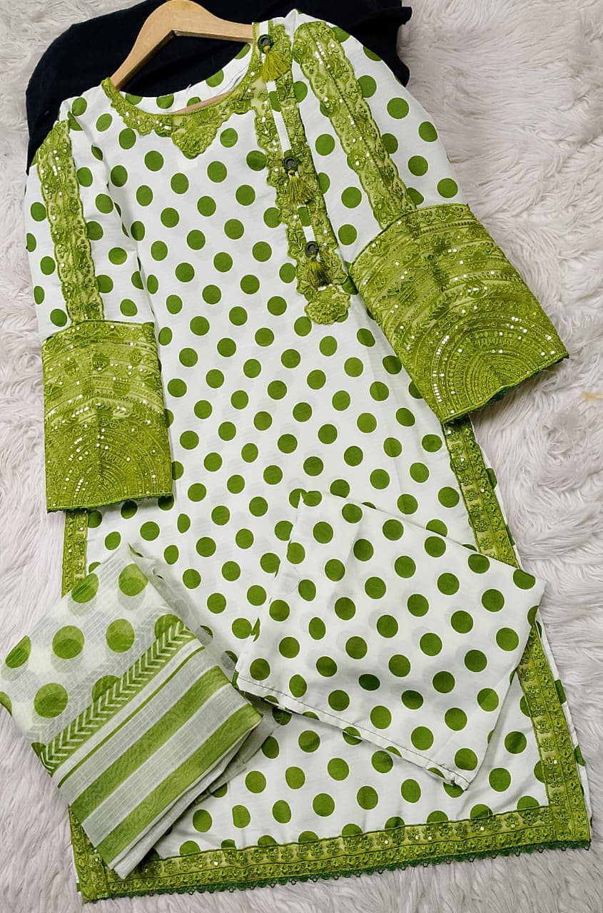 3 PIECE - EMBROIDERED LAWN SUIT