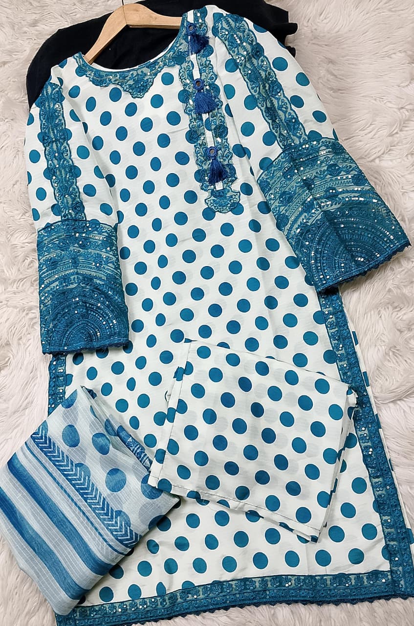 3 PIECE - EMBROIDERED LAWN SUIT