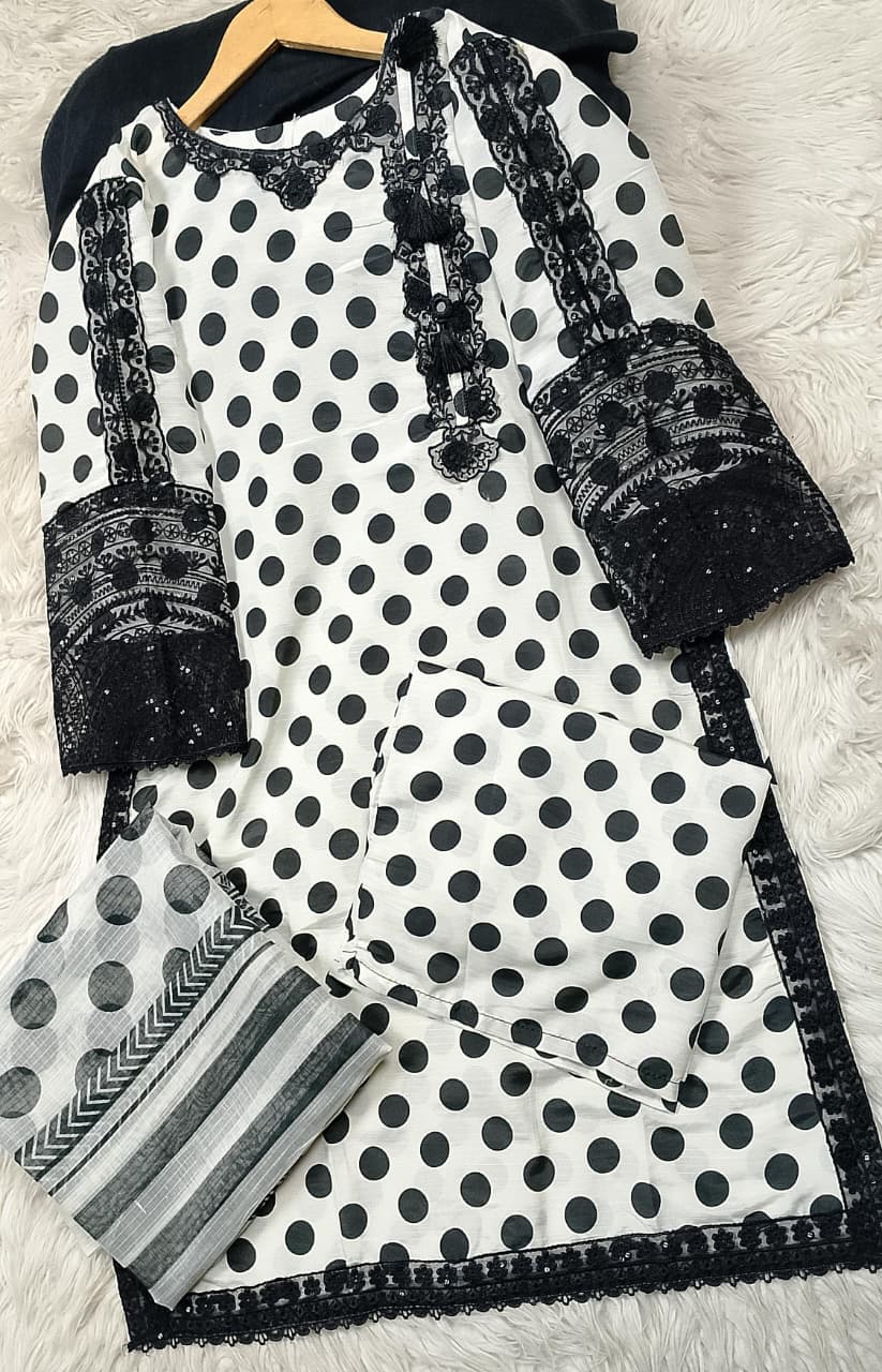 3 PIECE - EMBROIDERED LAWN SUIT