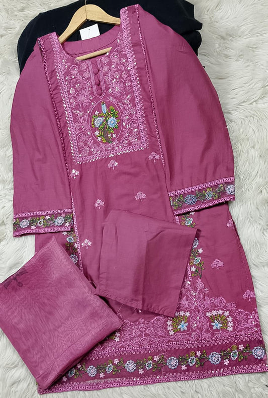 3 PIECE - EMBROIDERED LAWN SUIT