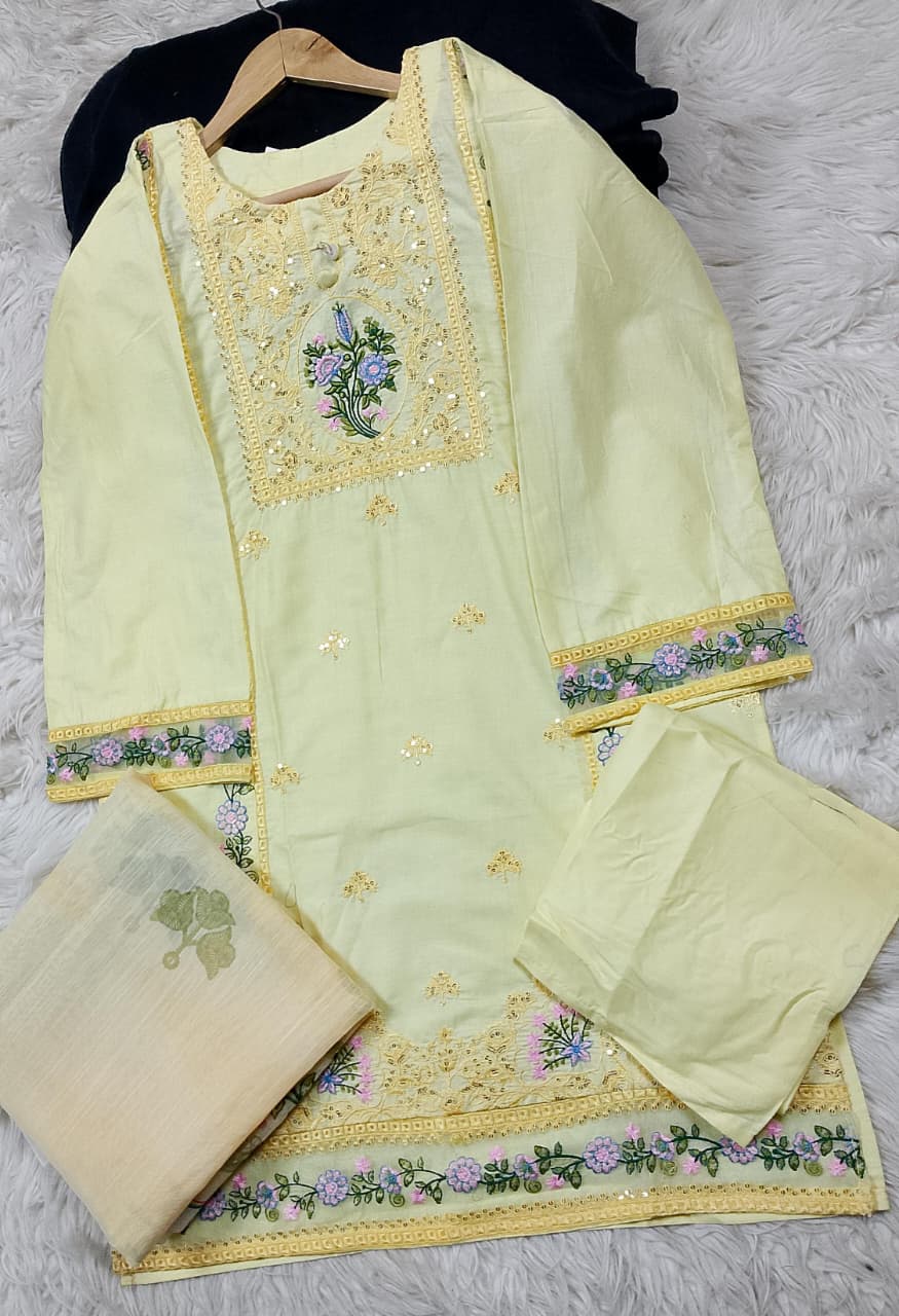 3 PIECE - EMBROIDERED LAWN SUIT