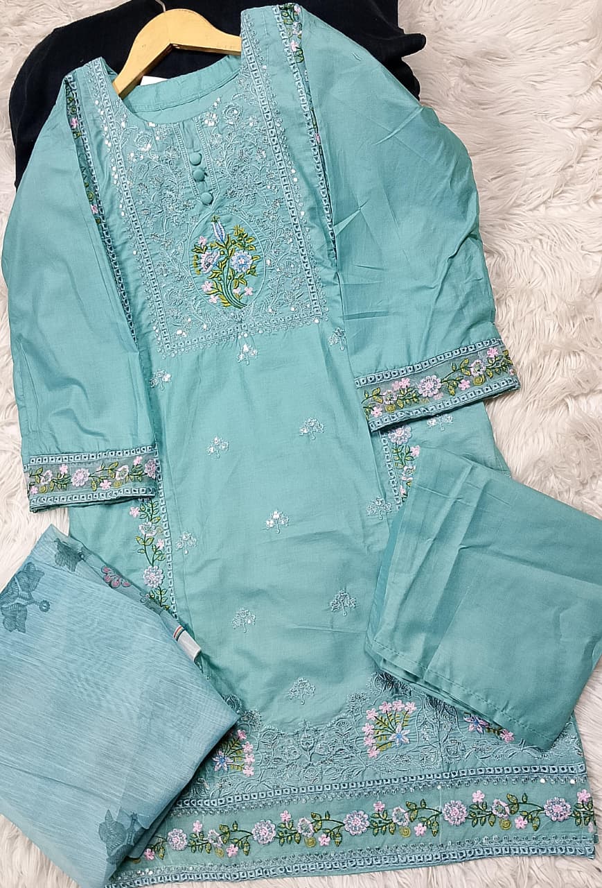 3 PIECE - EMBROIDERED LAWN SUIT