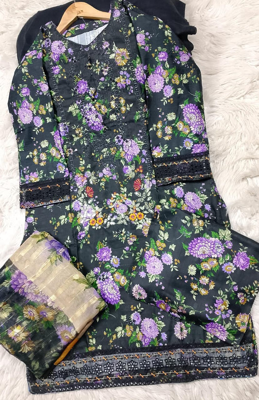 3 PIECE - EMBROIDERED LAWN SUIT