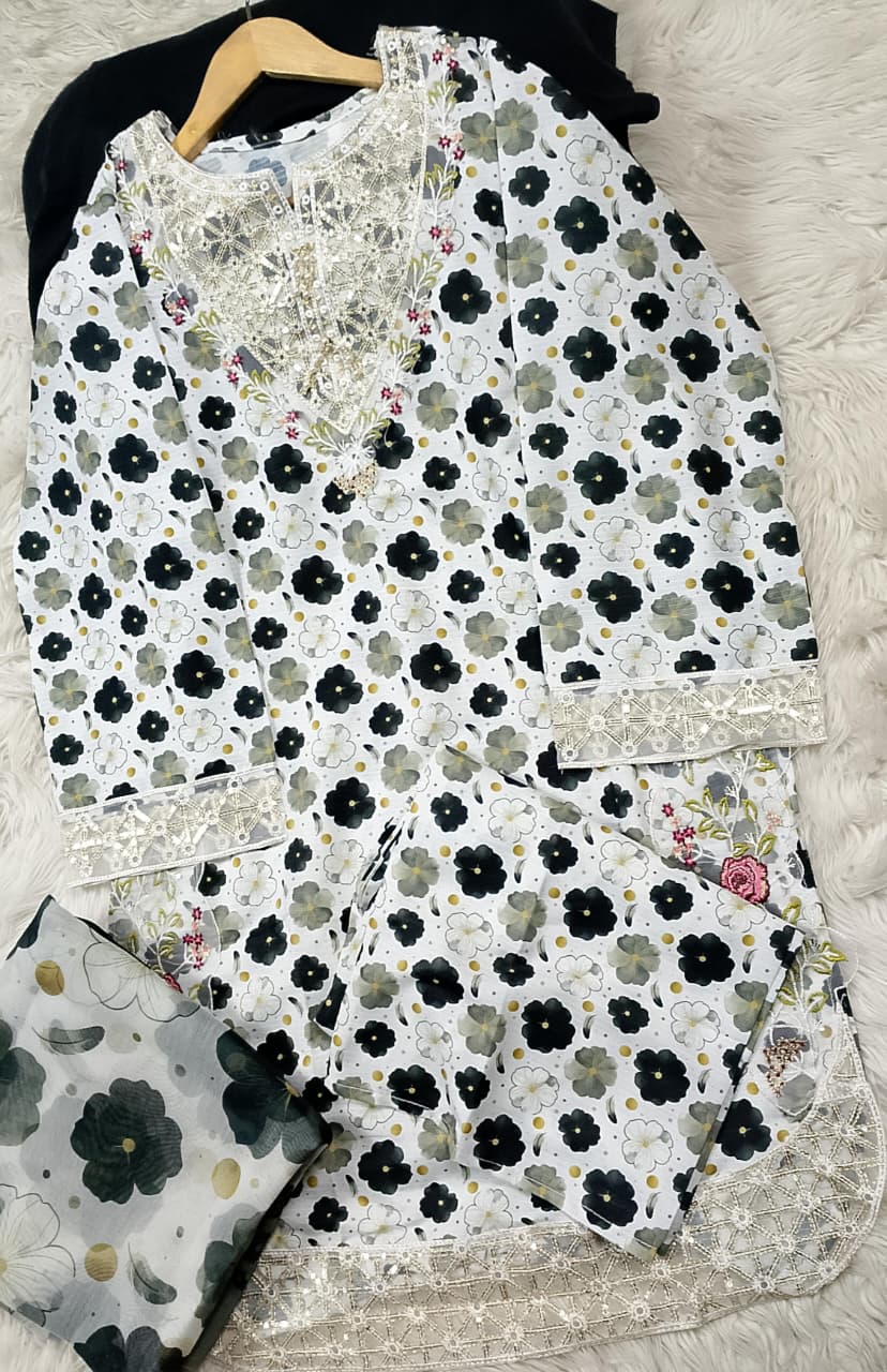 3 PIECE - EMBROIDERED LAWN SUIT