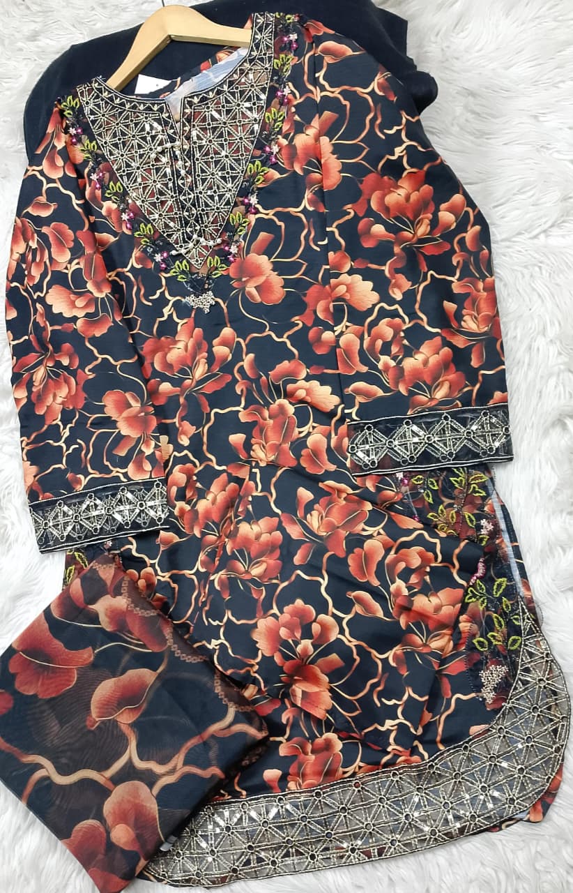 3 PIECE - EMBROIDERED LAWN SUIT