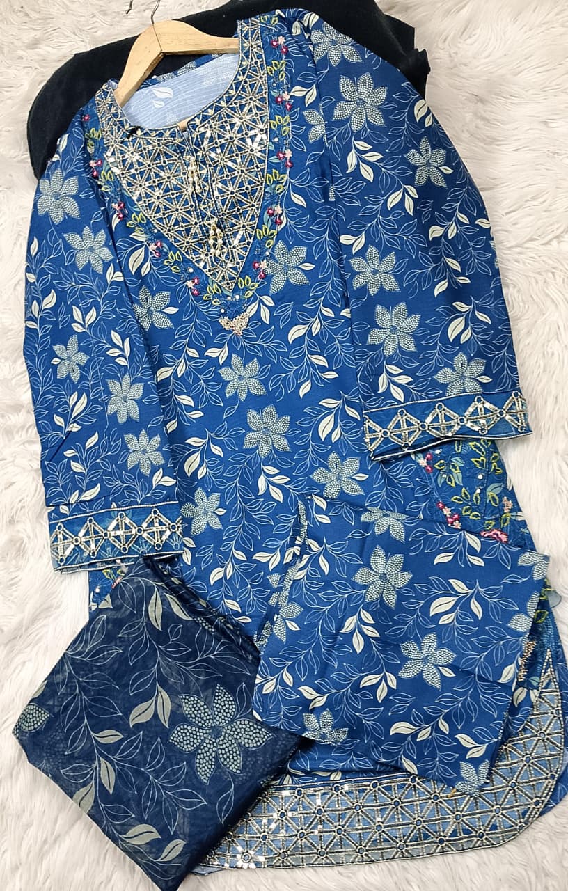 3 PIECE - EMBROIDERED LAWN SUIT