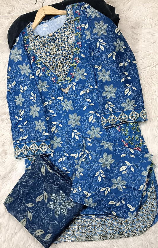 3 PIECE - EMBROIDERED LAWN SUIT