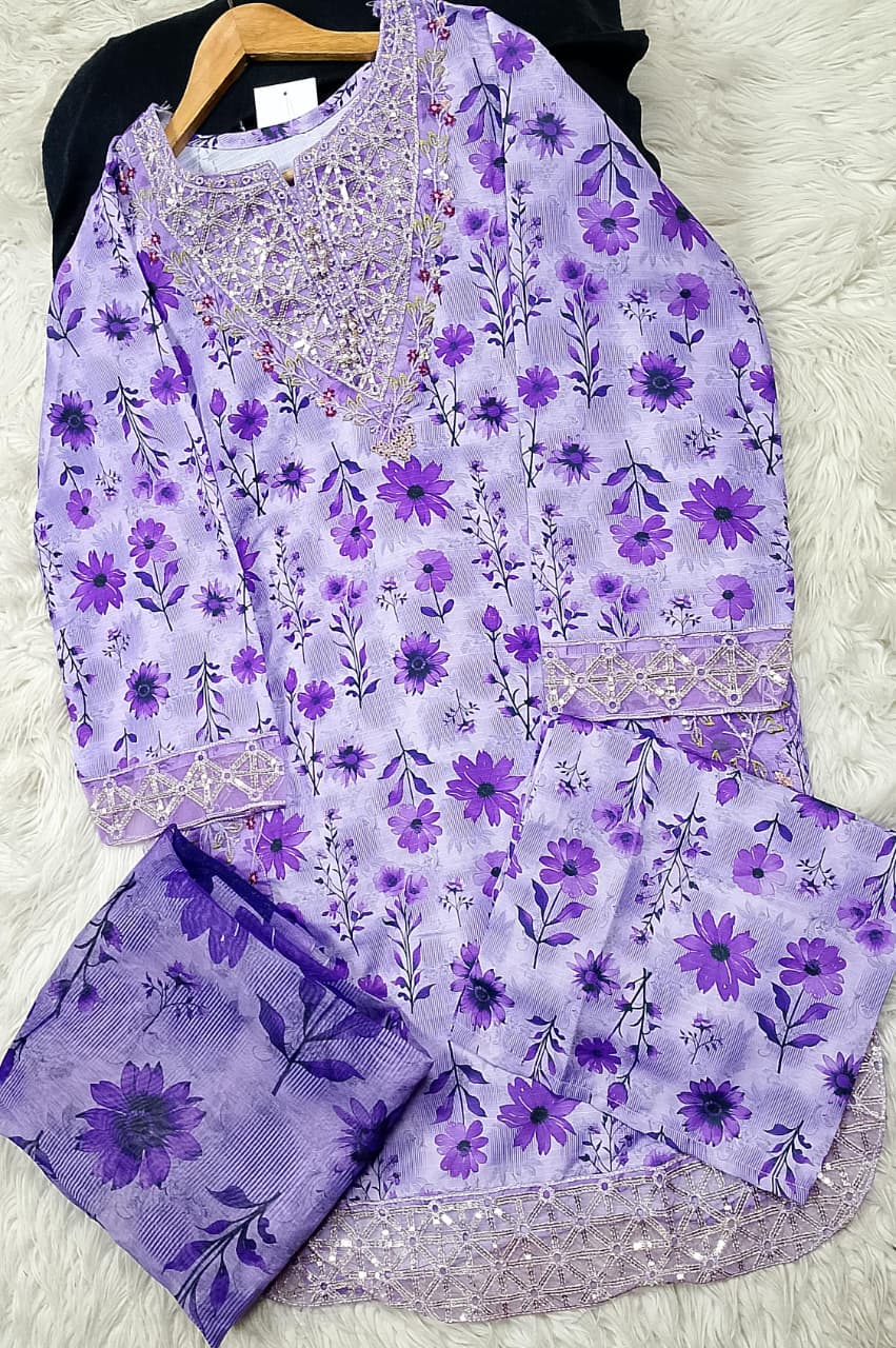 3 PIECE - EMBROIDERED LAWN SUIT