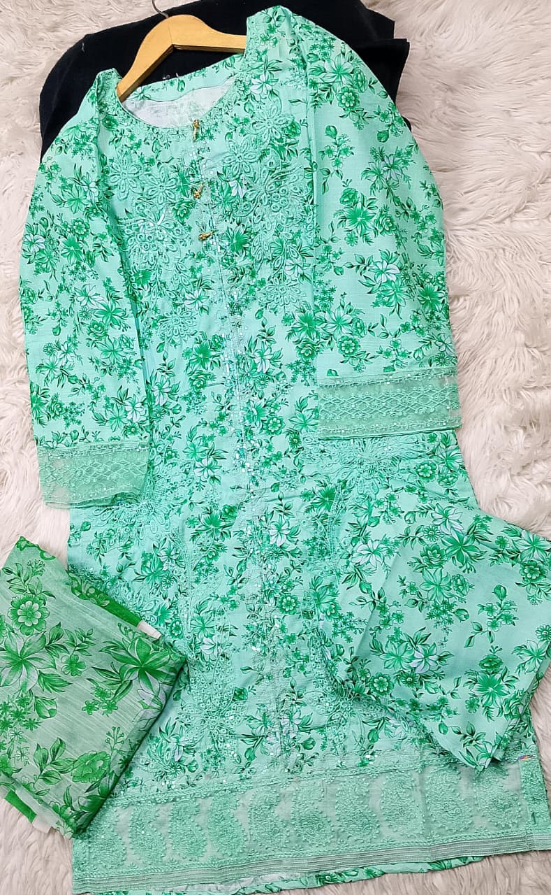 3 PIECE - EMBROIDERED LAWN SUIT