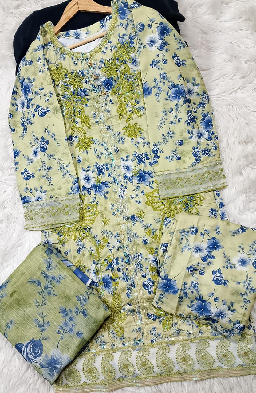 3 PIECE - EMBROIDERED LAWN SUIT