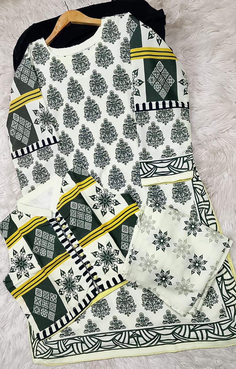 3 PIECE - EMBROIDERED LAWN SUIT