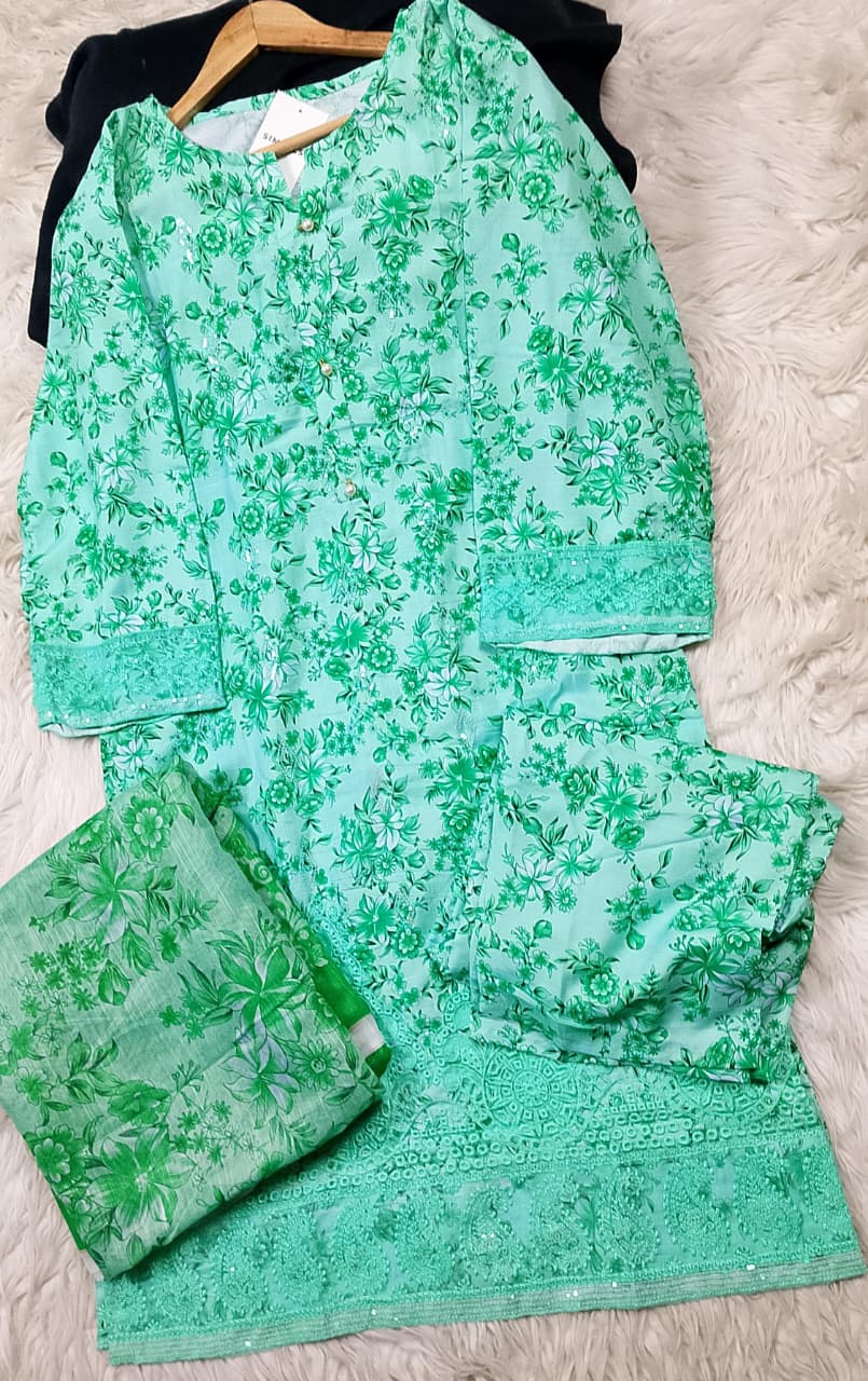 3 PIECE - EMBROIDERED LAWN SUIT