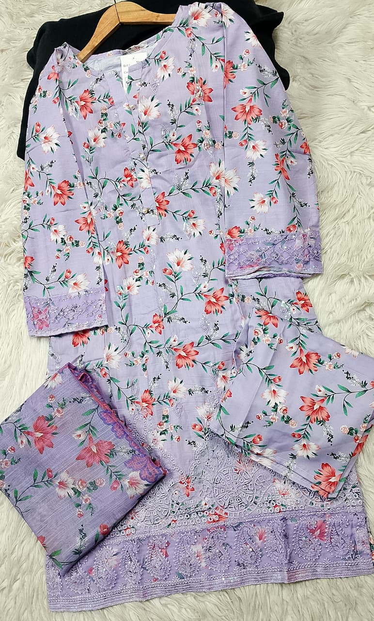 3 PIECE - EMBROIDERED LAWN SUIT