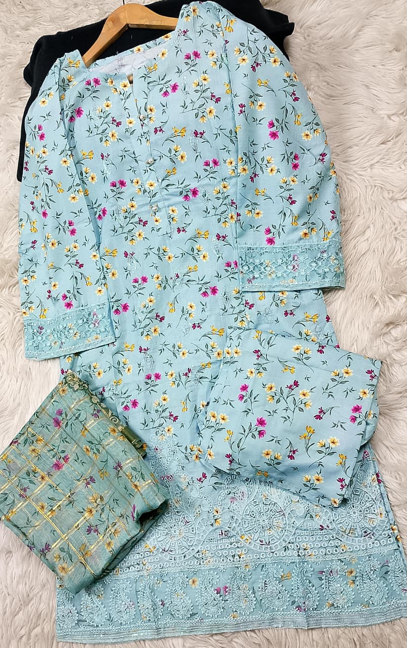 3 PIECE - EMBROIDERED LAWN SUIT